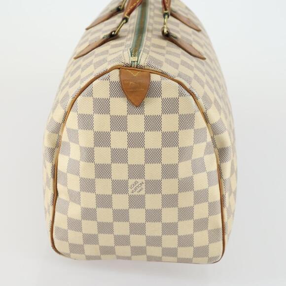 LOUIS VUITTON Damier Azur Speedy 35 Hand Bag N41535 LV Auth 156545 - Picture 4 of 16